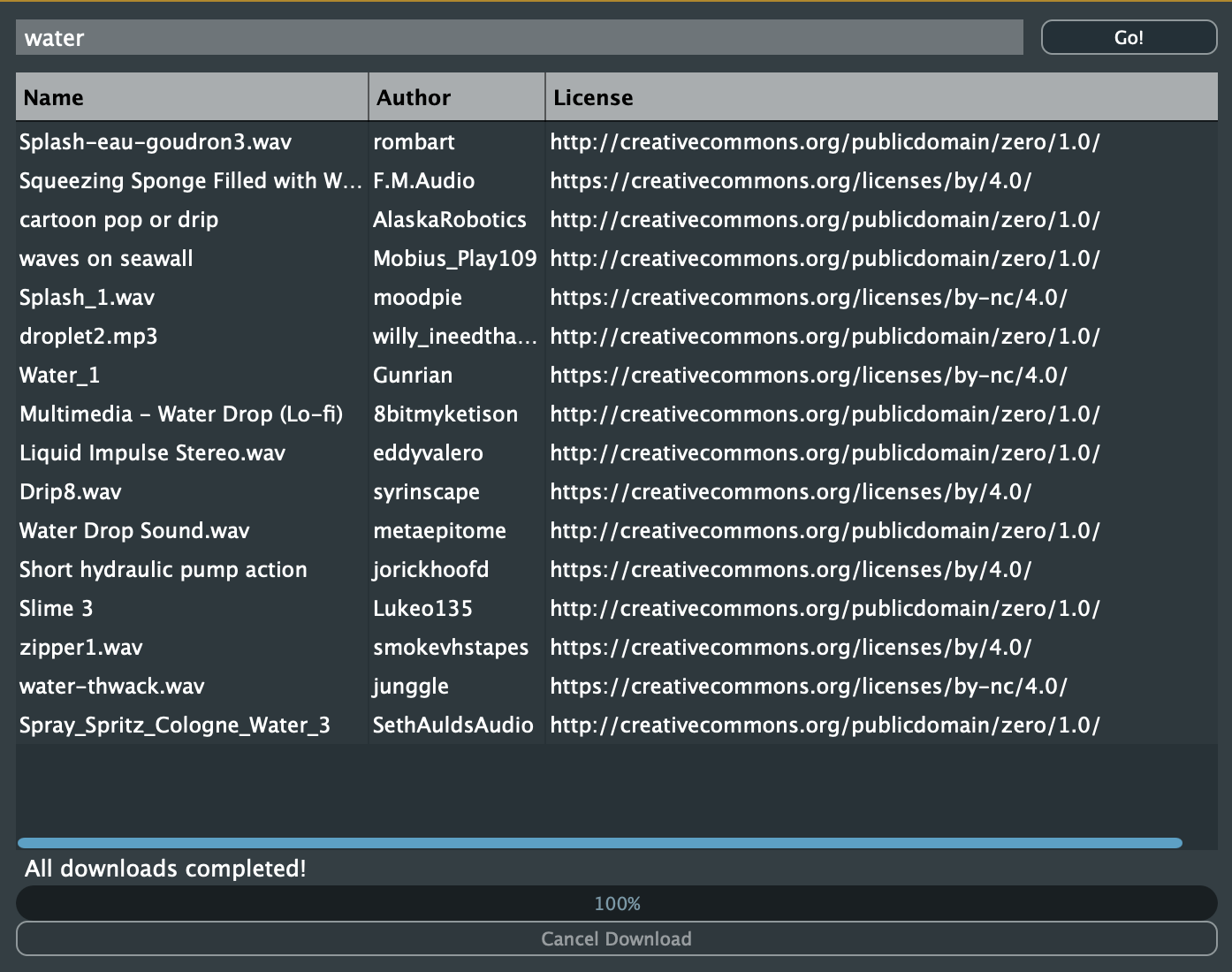 Freesound API V2